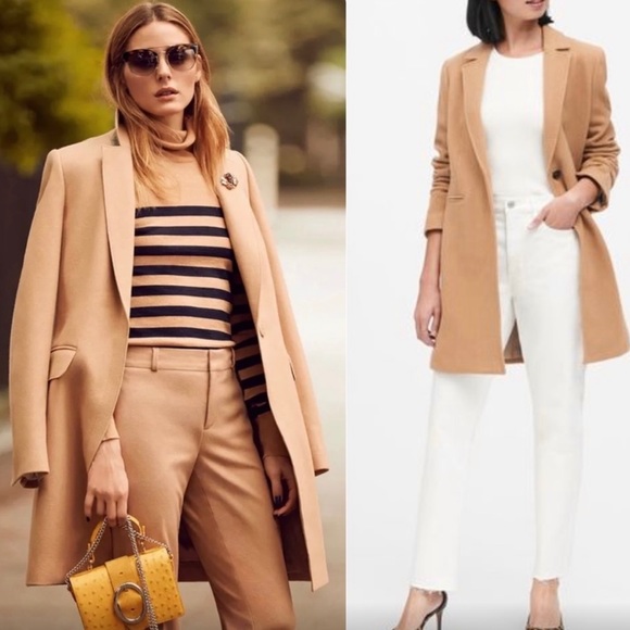 Banana Republic Jackets & Blazers - Banana Republic Melton Top Coat Camel Color Wool Coat women’s size 8 (medium)